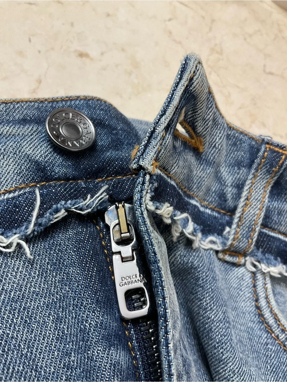 Dolce & Gabbana Light Blue Denim Jeans with Leather Logo Patch